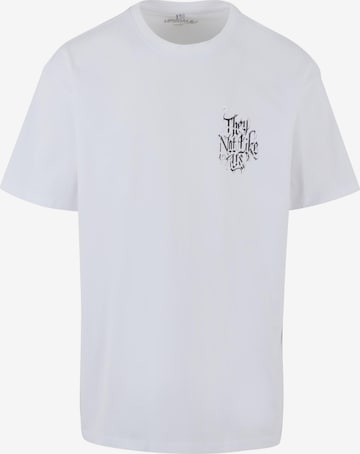 T-Shirt 'Not Like Us' MT Upscale en blanc : devant