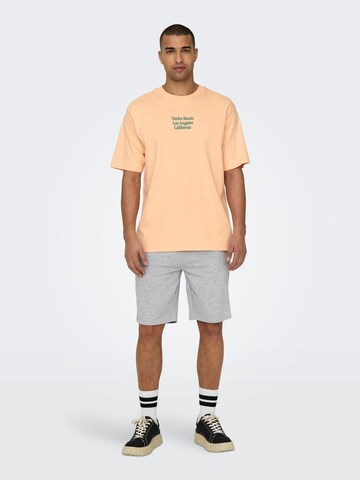 Only & Sons T-Shirt 'KENNY' in Orange