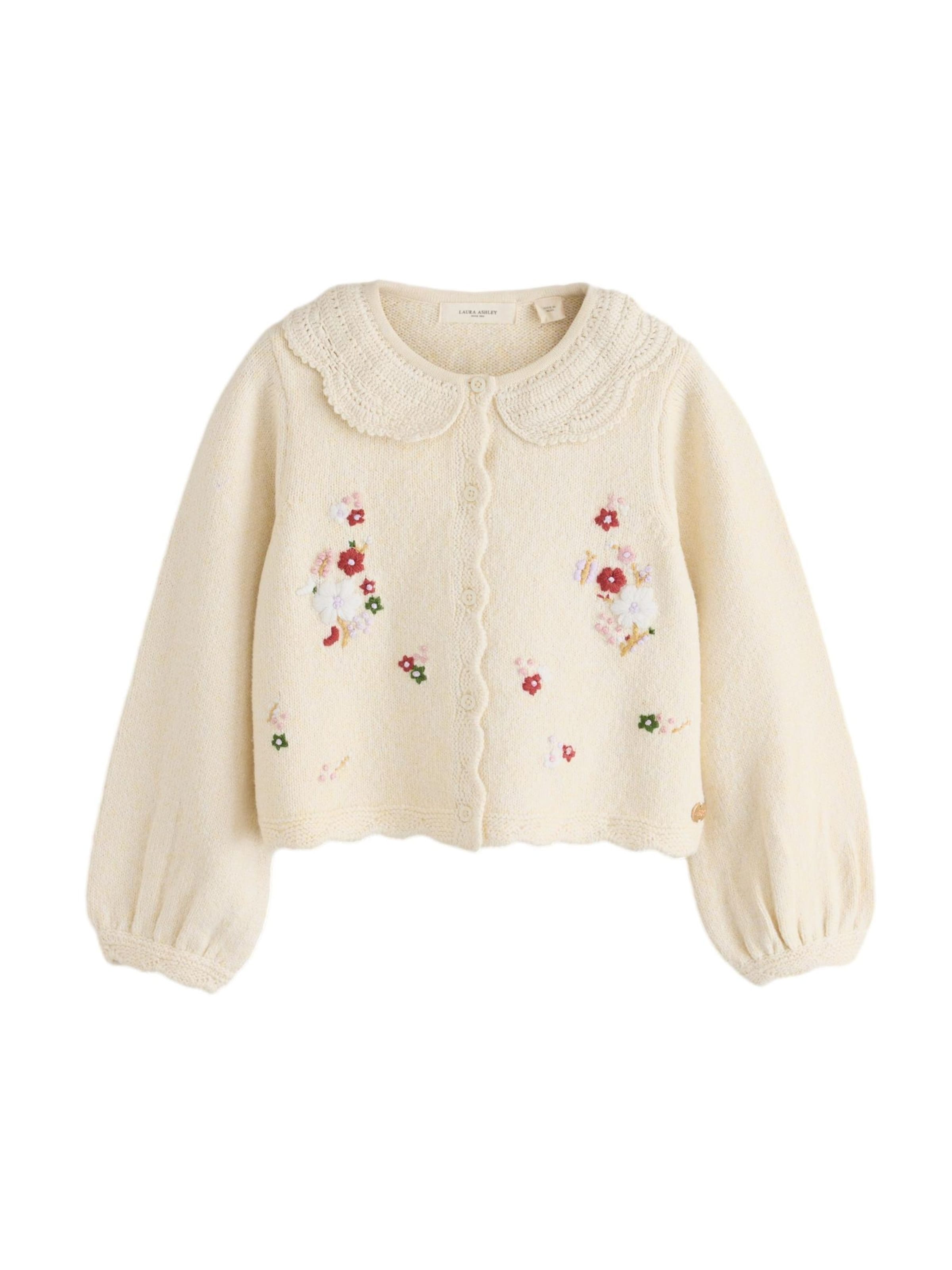 LAURA ASHLEY Gebreid vest in Beige: voorkant