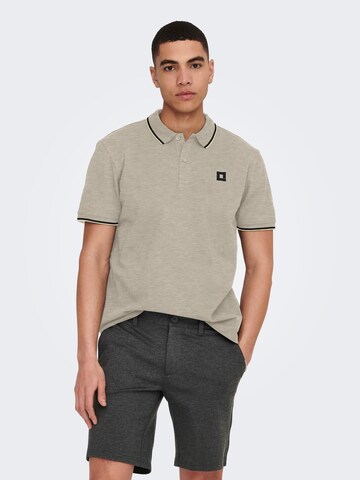 T-Shirt 'Fletcher' Only & Sons en beige : devant