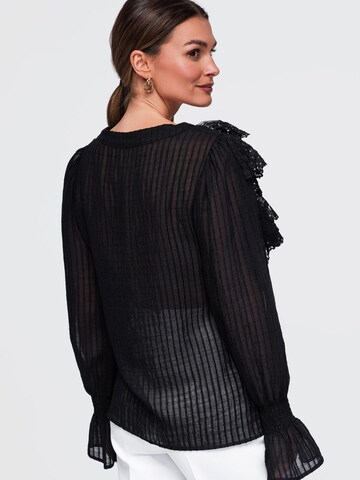 Ombre Blouse in Zwart