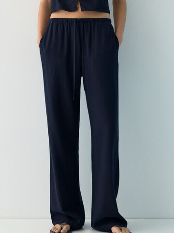 Pull&Bear Wide Leg Hose 'PACIFIC' in Blau: Vorderseite