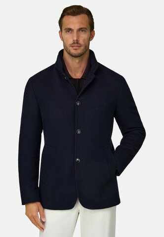 Boggi Milano Between-seasons coat in Blue: front