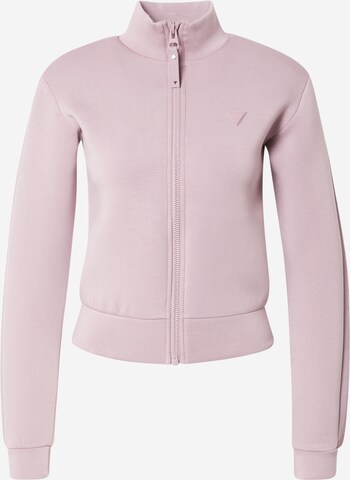 GUESS Athletic Zip-Up Hoodie 'NEW ALLIE' in Pink: front