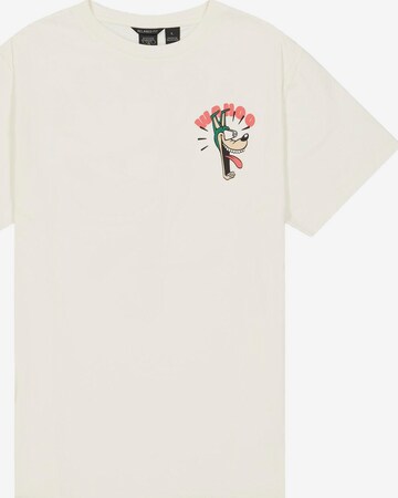 Le Temps Des Cerises Shirt 'VELOKROM' in Wit: voorkant