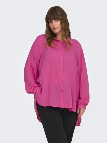 Camicia da donna 'Freyja' di ONLY Carmakoma in rosa: frontale