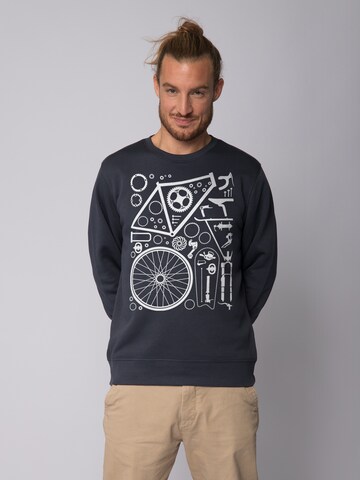 Watapparel Sweatshirt 'Fahrradteile' in Grey: front