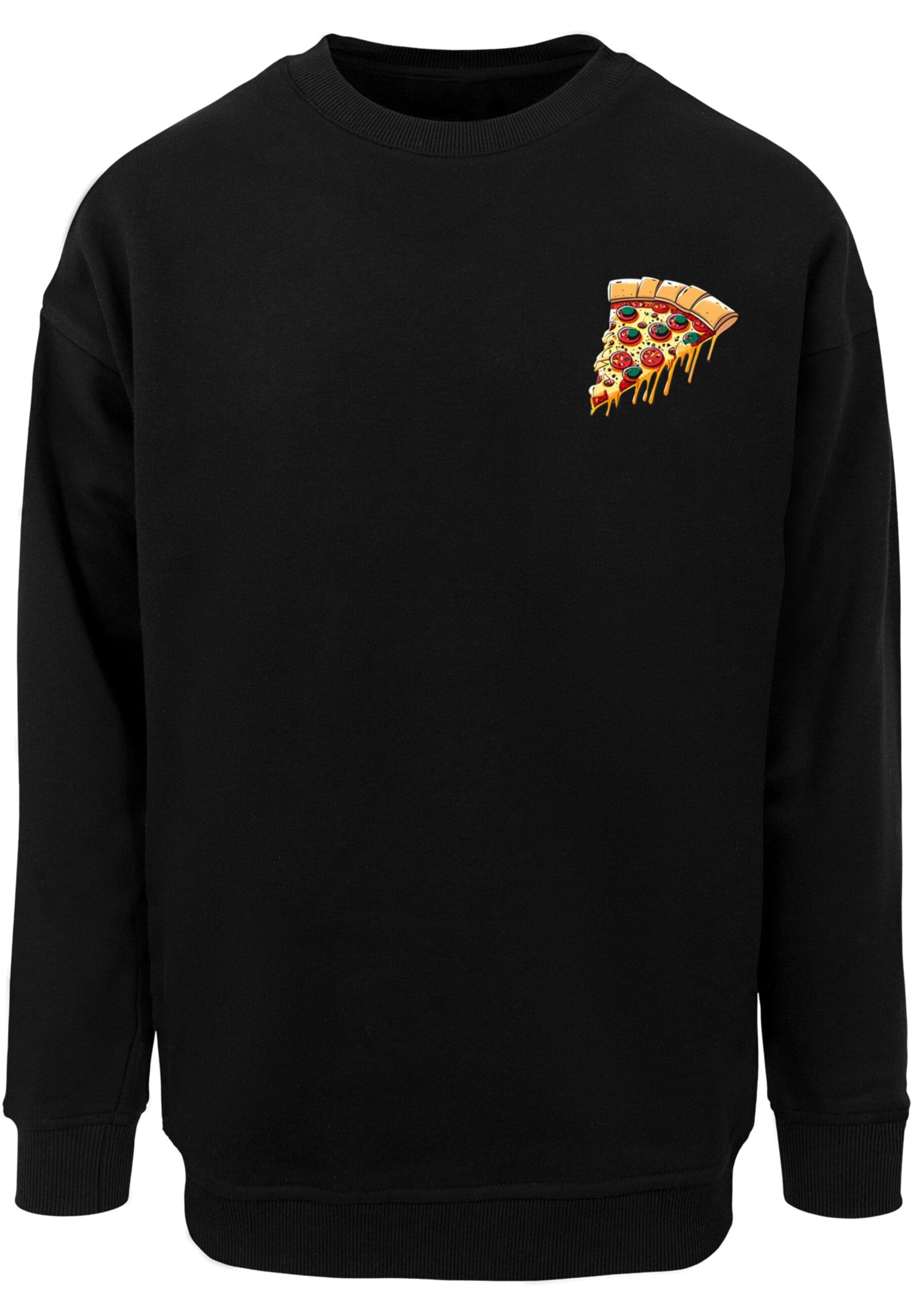 Merchcode Sweatshirt 'Pizza Comic' in Black: front