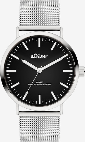 Montre à affichage analogique s.Oliver en argent : devant