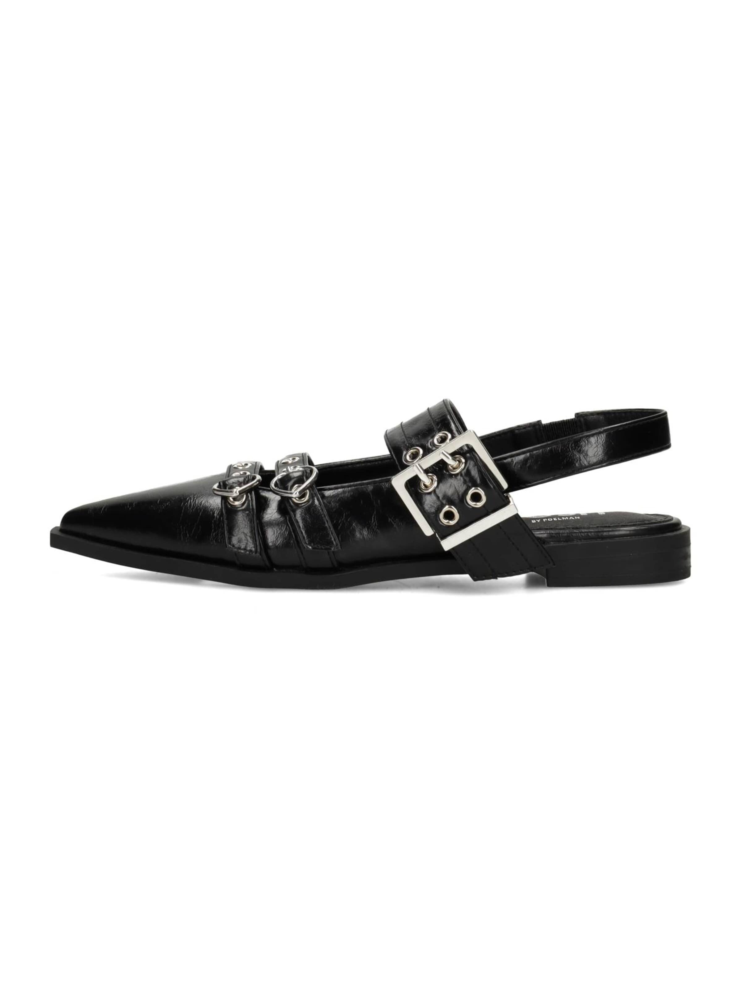 Ballerines à lanières 'Ava' POSH by Poelman en noir : devant