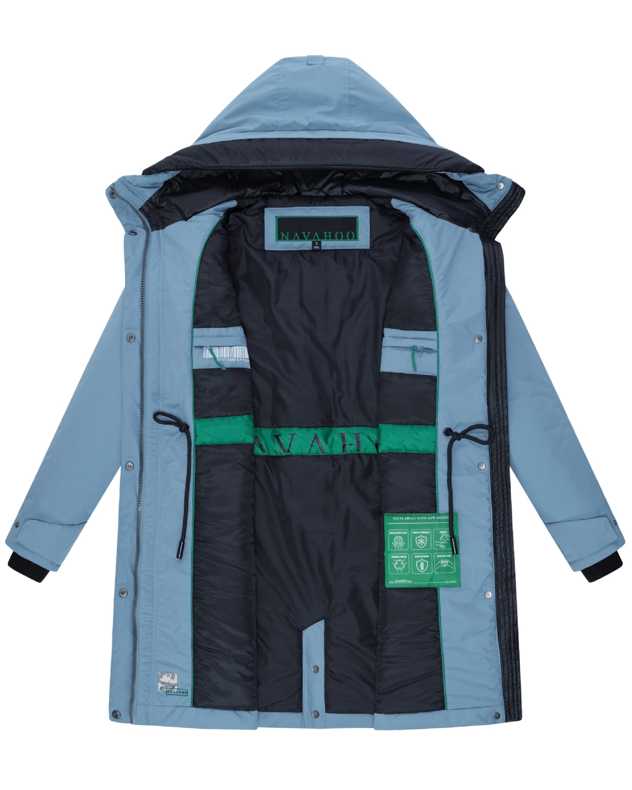 NAVAHOO Winter parka 'Eissturm 14' in Blue