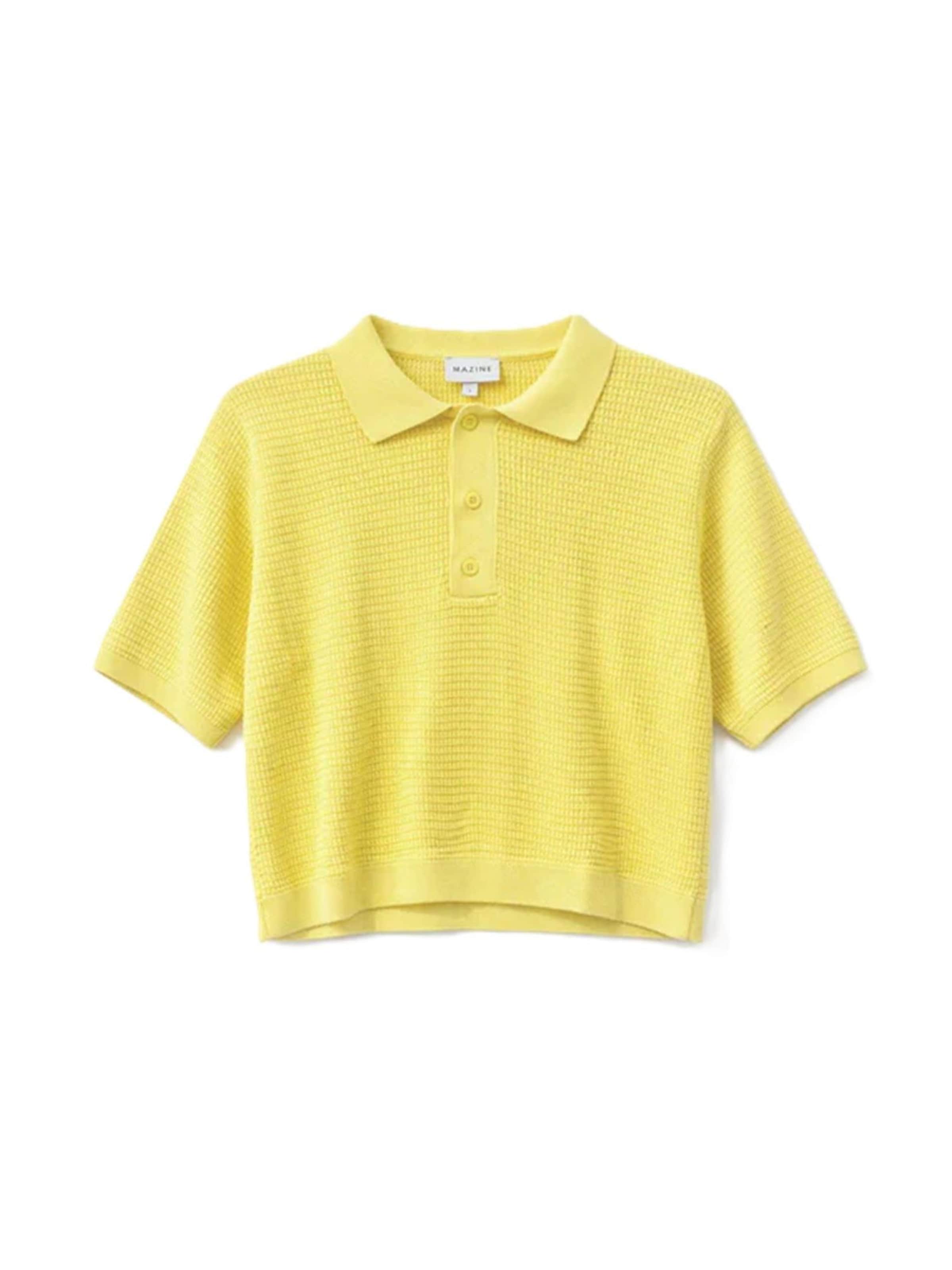 mazine Shirt 'Knit Polo' in Yellow: front