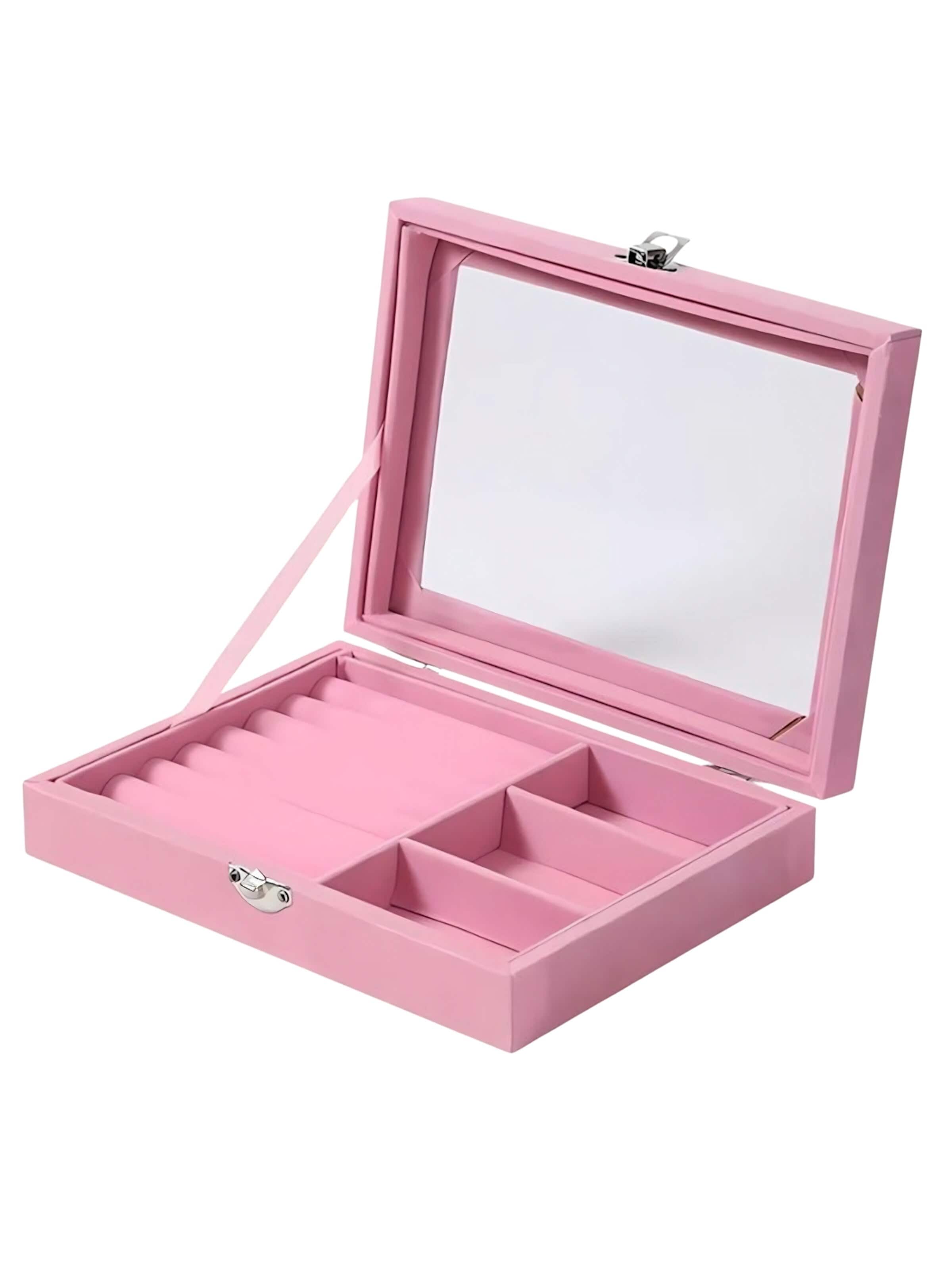 UNIQ Beauty Jewelry storage 'Velvet Touch Jewelry Box - Pink' in Pink: front