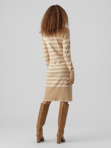 VERO MODA Knitted dress 'HAPPINESS' in Brown