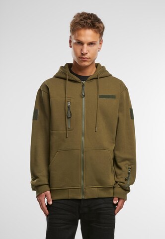 Brandit - Sudadera con cremallera en verde: frente