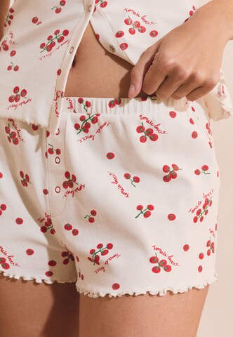 Pantalon de pyjama 'Tige' ETAM en blanc