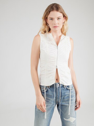 Haut 'Rae' WEEKDAY en blanc : devant