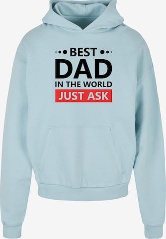 Merchcode Sweatshirt 'Fathers Day - Best Dad, Just Ask' in Blauw: voorkant