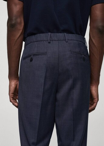 MANGO MAN Slim fit Pants 'tropical' in Blue