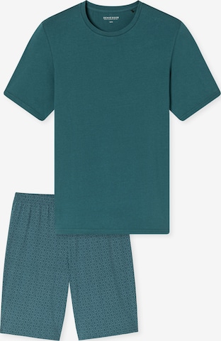 SCHIESSER Pyjama lang 'Casual Essentials' in Groen: voorkant