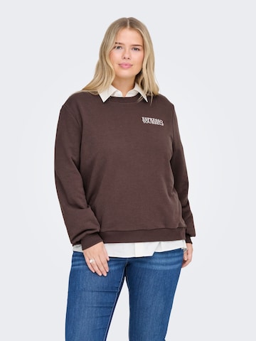 Sweat-shirt 'CARSONNY' ONLY Carmakoma en marron : devant