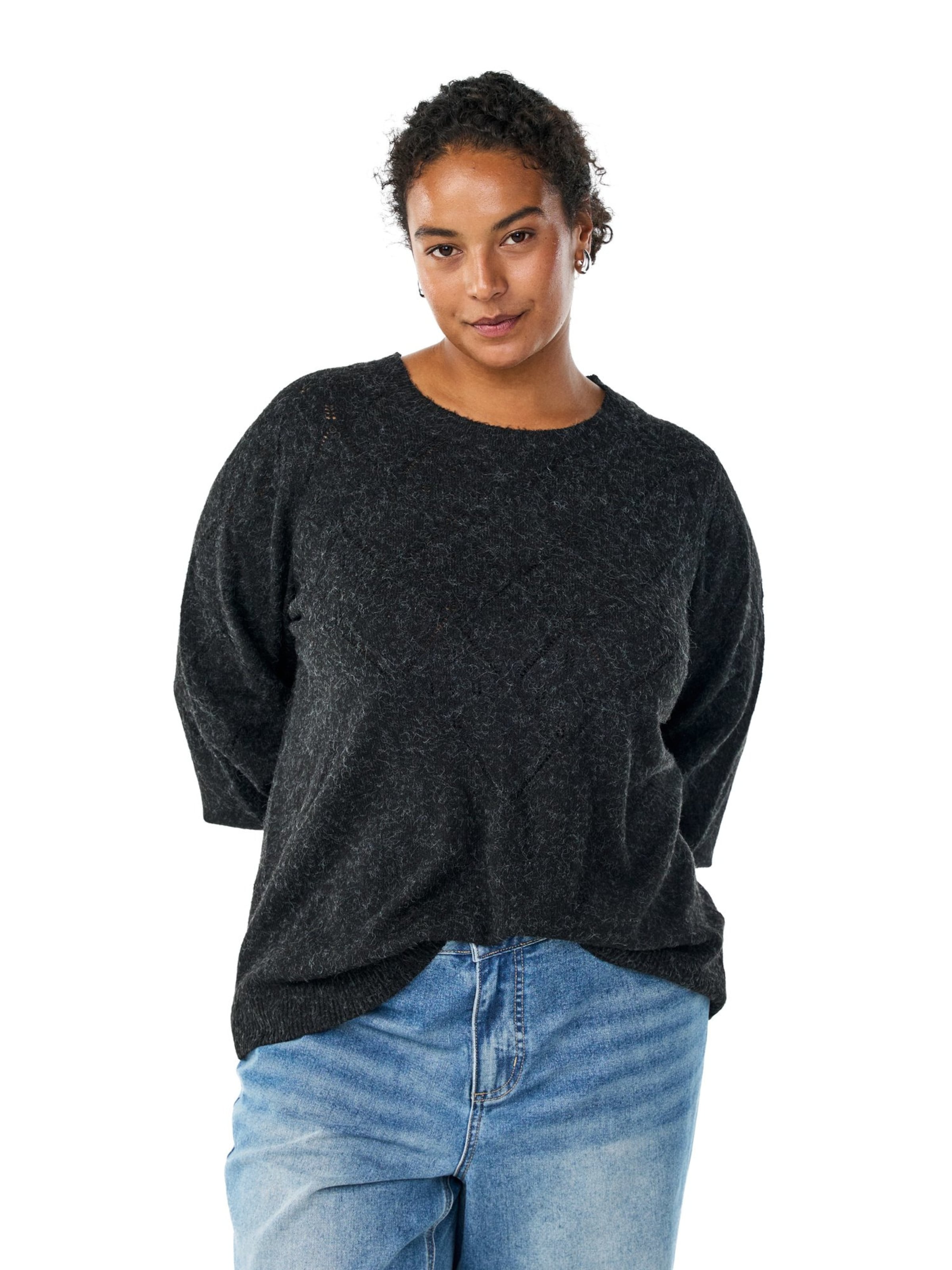 pilka Zizzi Megztinis be užsegimo 'CASUNNY': priekis