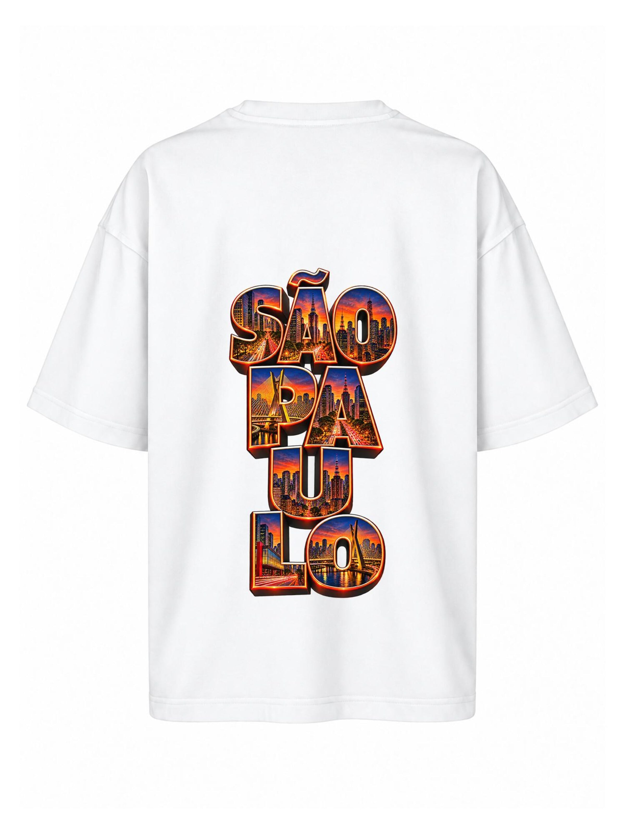 LUNØIR Studio Shirt 'São Paulo City Lights – Vermilion' in White: front