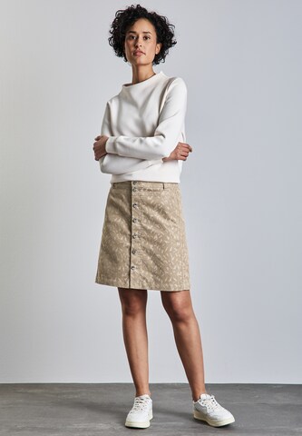 STREET ONE Cordrock mit Knopfleiste in Beige