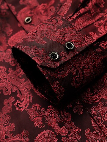 YOUTHUP Comfort fit Button Up Shirt 'Stick' in Red