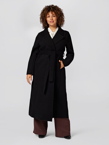Guido Maria Kretschmer Curvy Ανοιξιάτικο και φθινοπωρινό παλτό σε μαύρο: μπροστά