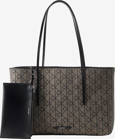 One Size dydžio Pirkinių krepšys 'Emblem Tote With' iš Calvin Klein, spalva – ruda / juoda, Prekių apžvalga