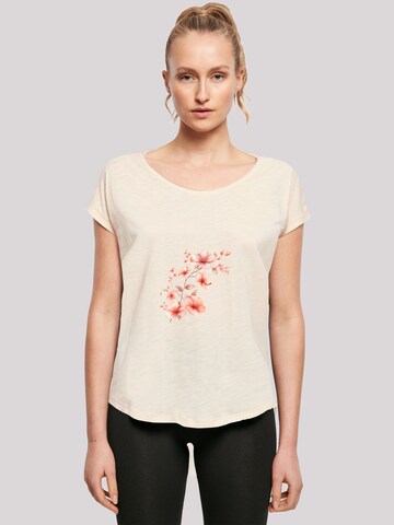 T-shirt 'Rosa Blumenzweig 3D' F4NT4STIC en beige : devant