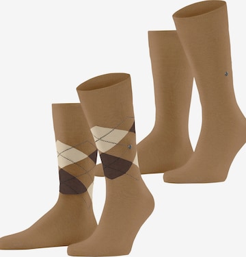 BURLINGTON Socks 'Everyday Argyle Mix 2-Pack' in Brown: front
