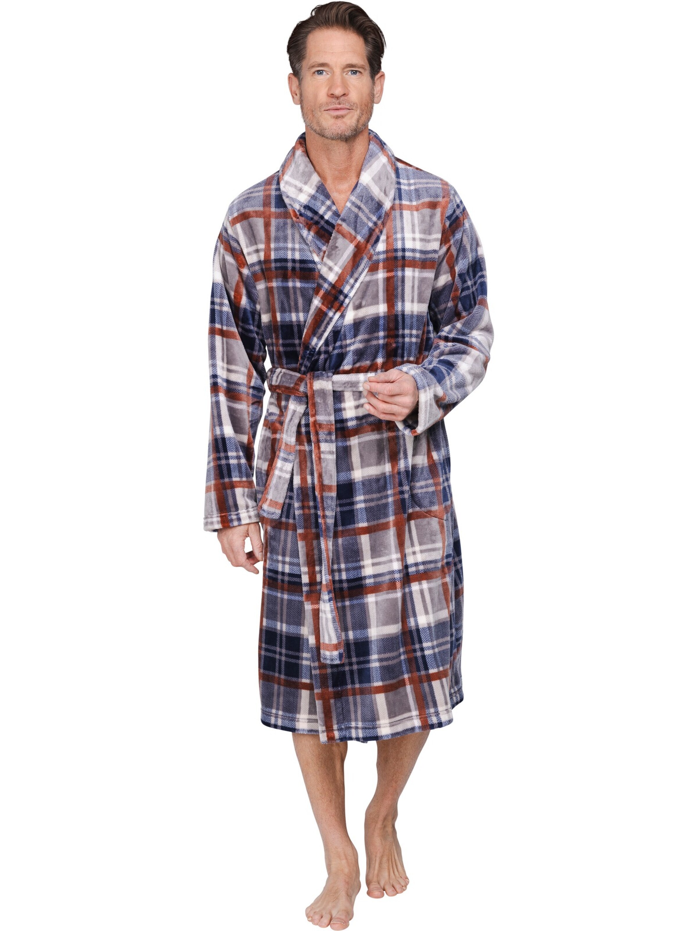 Pastunette Bathrobe long 'Pastunette - Bathrobe - Industrial Hues - Fleece -  Grey' in Grey: front