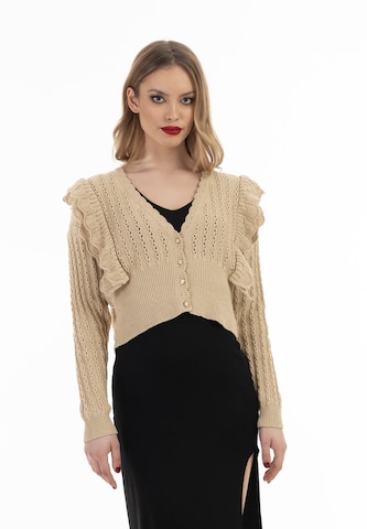 faina Gebreid vest in Beige