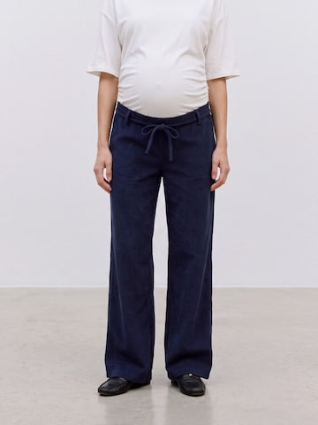 Wide Leg Pantalon 'MLSally' MAMALICIOUS en bleu : devant