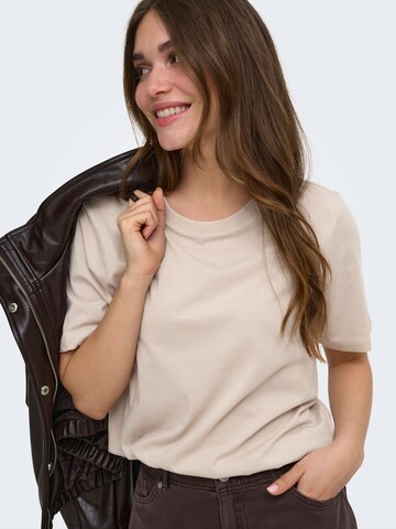 ONLY T-Shirt 'ONLHAPPY' in Braun: Vorderseite