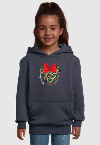ABSOLUTE CULT Sweatshirt 'Minnie Mouse - Leopard Christmas' in Blau: Vorderseite