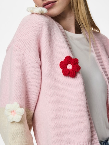 PIECES Knit Cardigan 'PCJENNER' in Pink