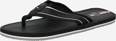 TOMMY HILFIGER Zehentrenner in schwarz / weiß, Produktansicht