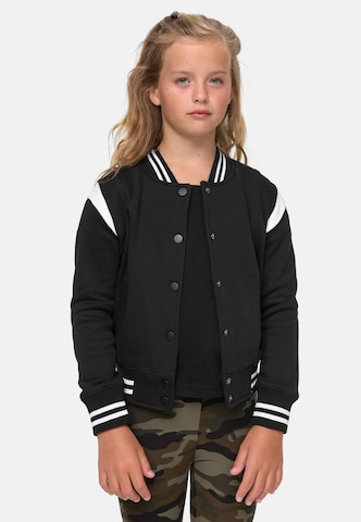 Urban Classics Zip-Up Hoodie in Black: front