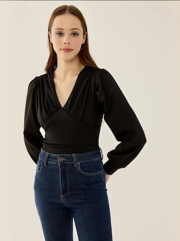 Hiccup Blouse body in Zwart: voorkant
