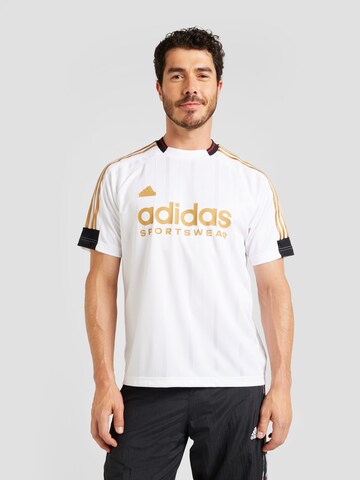 T-Shirt fonctionnel 'TIRO' ADIDAS SPORTSWEAR en blanc : devant