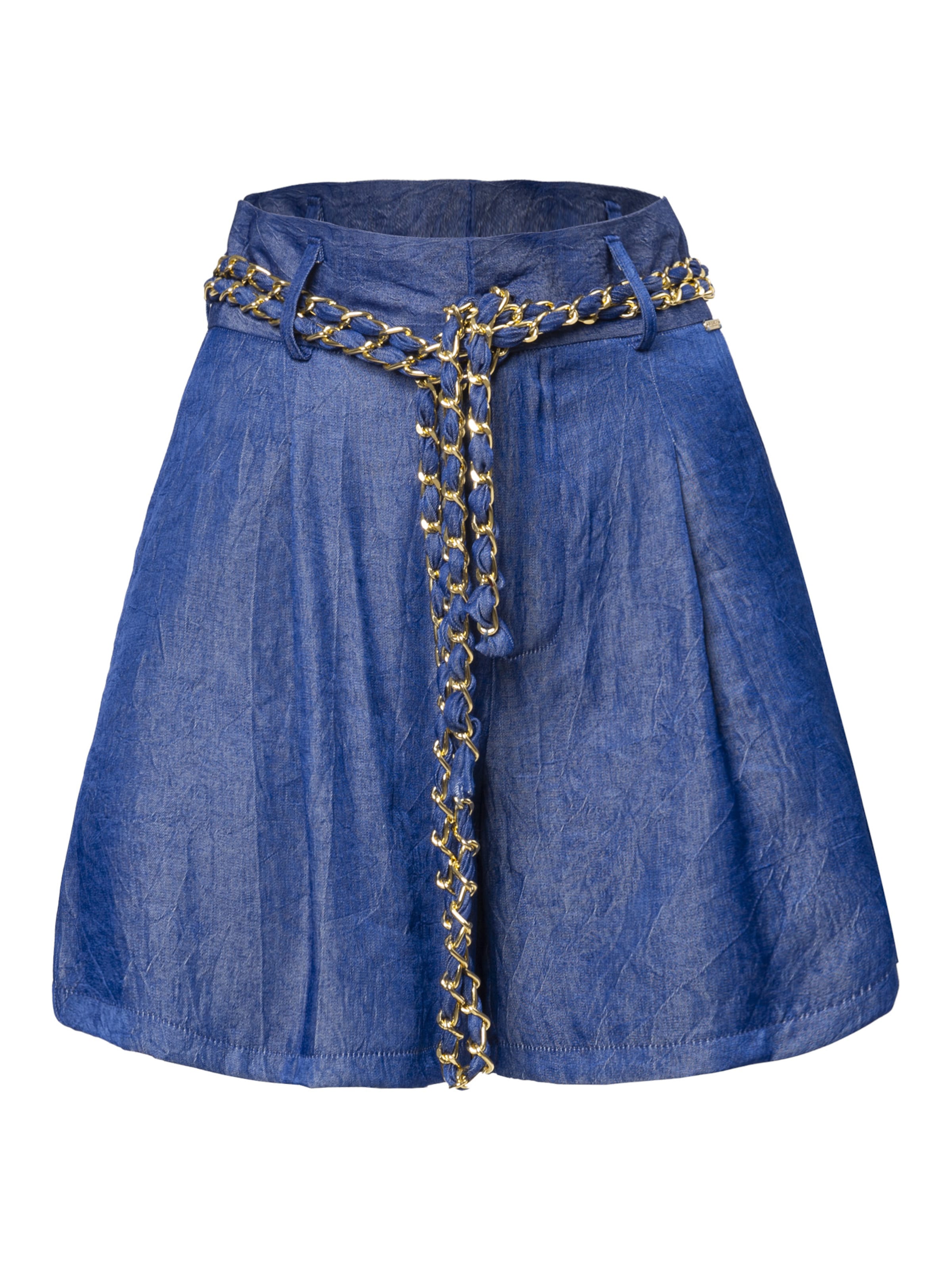 Wide leg Jeans de la Influencer pe albastru: față