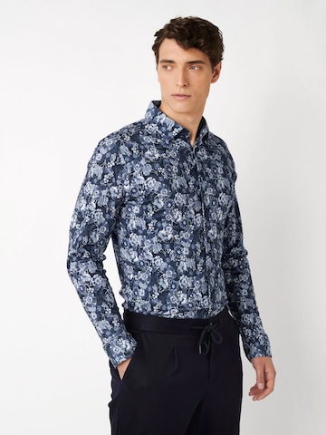 Coupe slim Chemise business DESOTO en bleu : devant