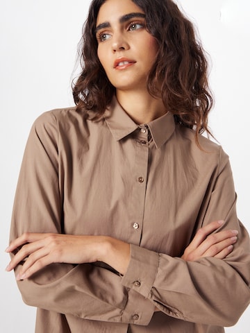 PIECES Shirt Dress 'Jayla' in Brown