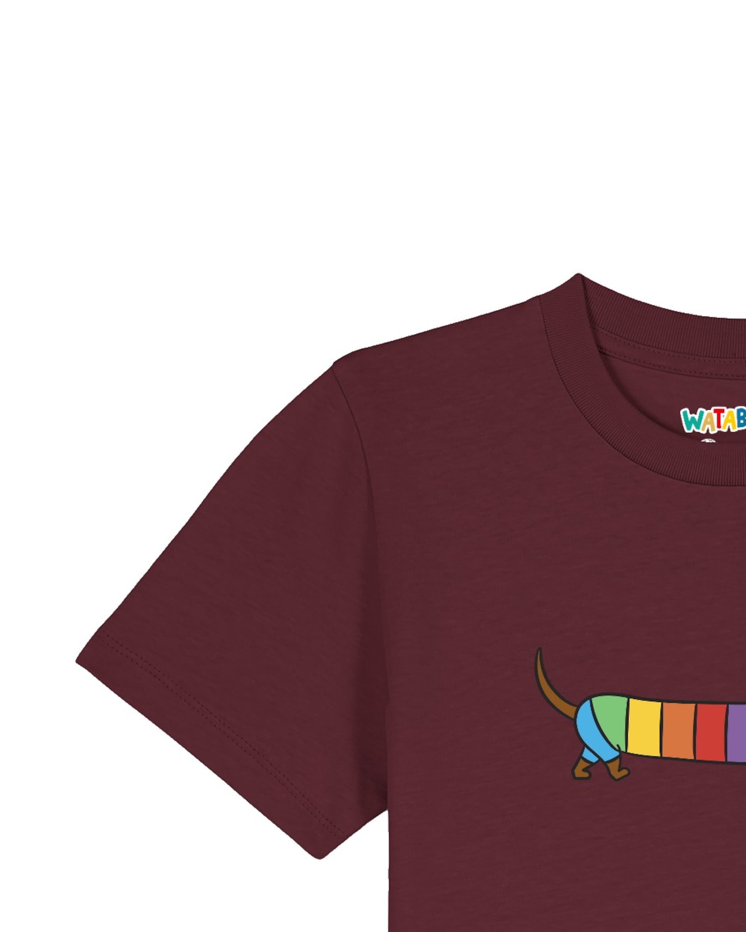 watabout.kids T-Shirt 'Regenbogen Dackel' in Rot