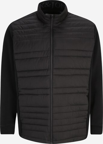 Veste mi-saison 'SANTO' Jack & Jones Plus en noir : devant