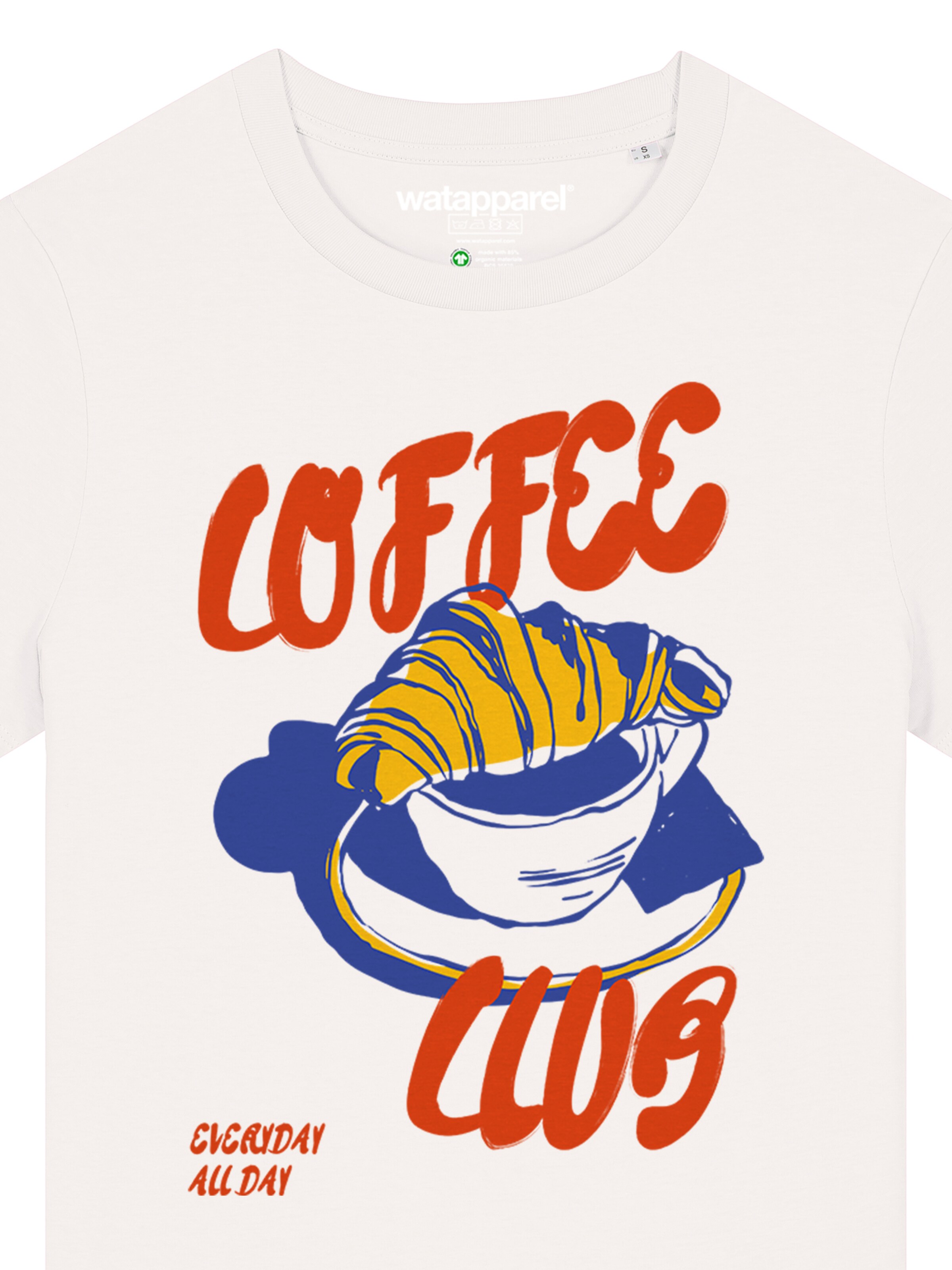 Watapparel T-Shirt 'Coffee Club' in Weiß