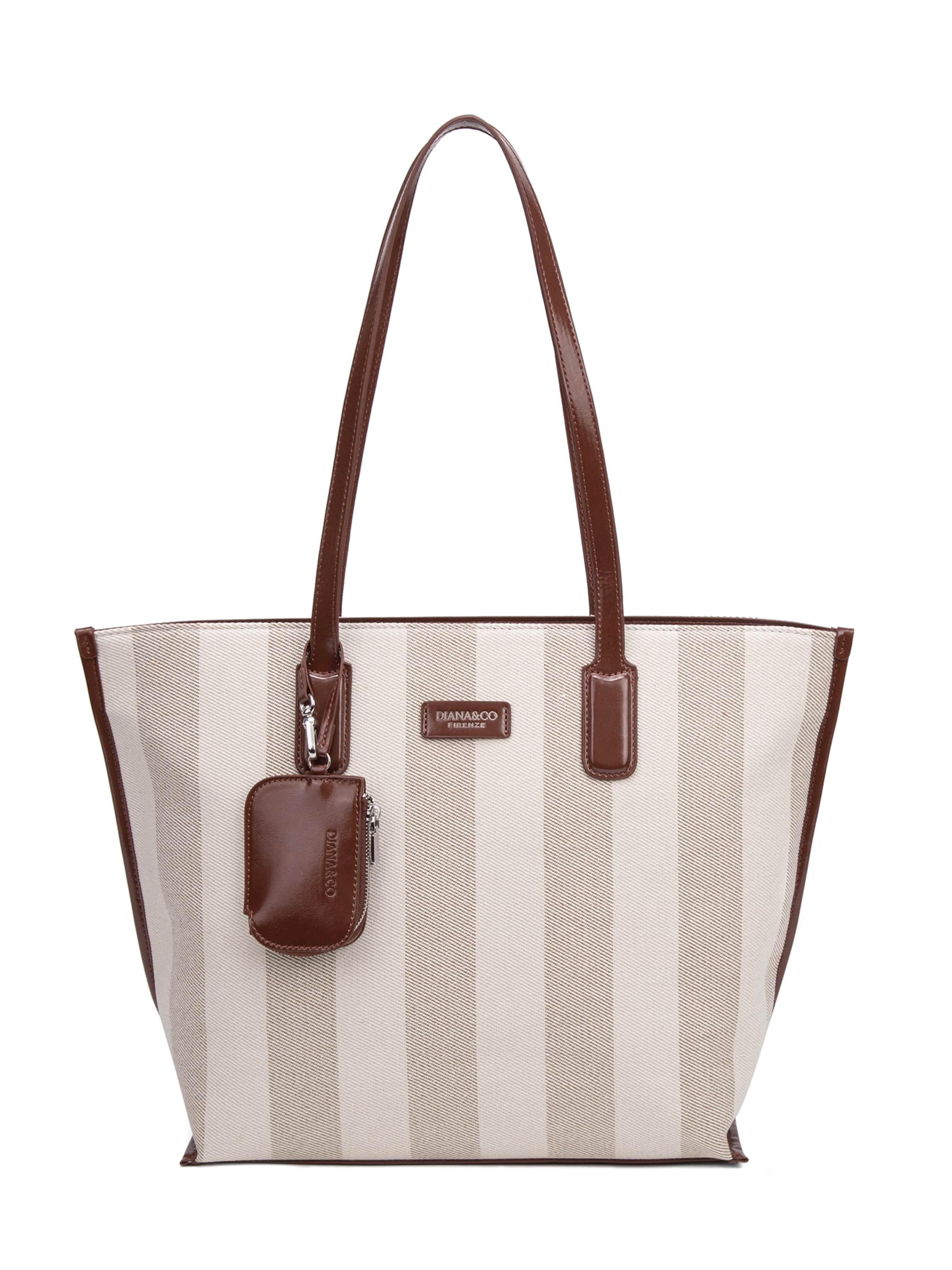 Shopper 'Borsa Shopper Donna Diana & Co Firenze - Righe e con Zip' di Diana&Co. in marrone: frontale
